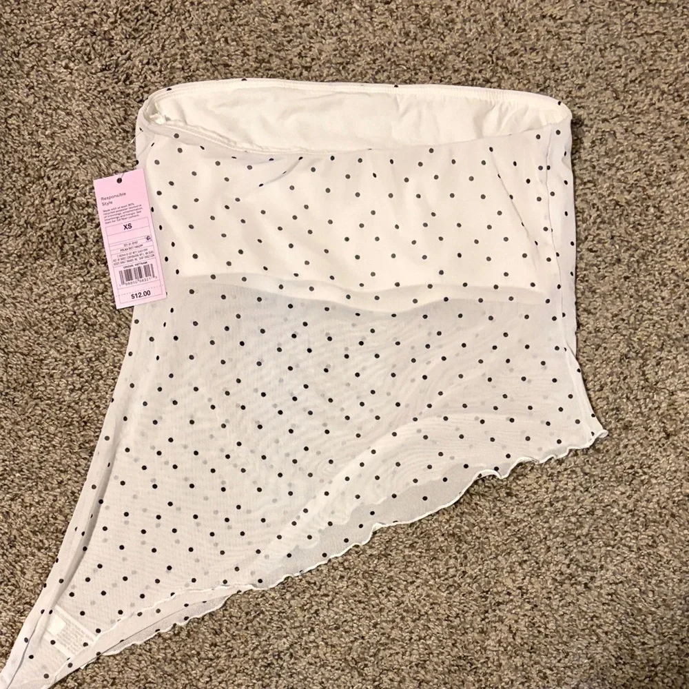 Wild Fable White Polka Dot Crop Top